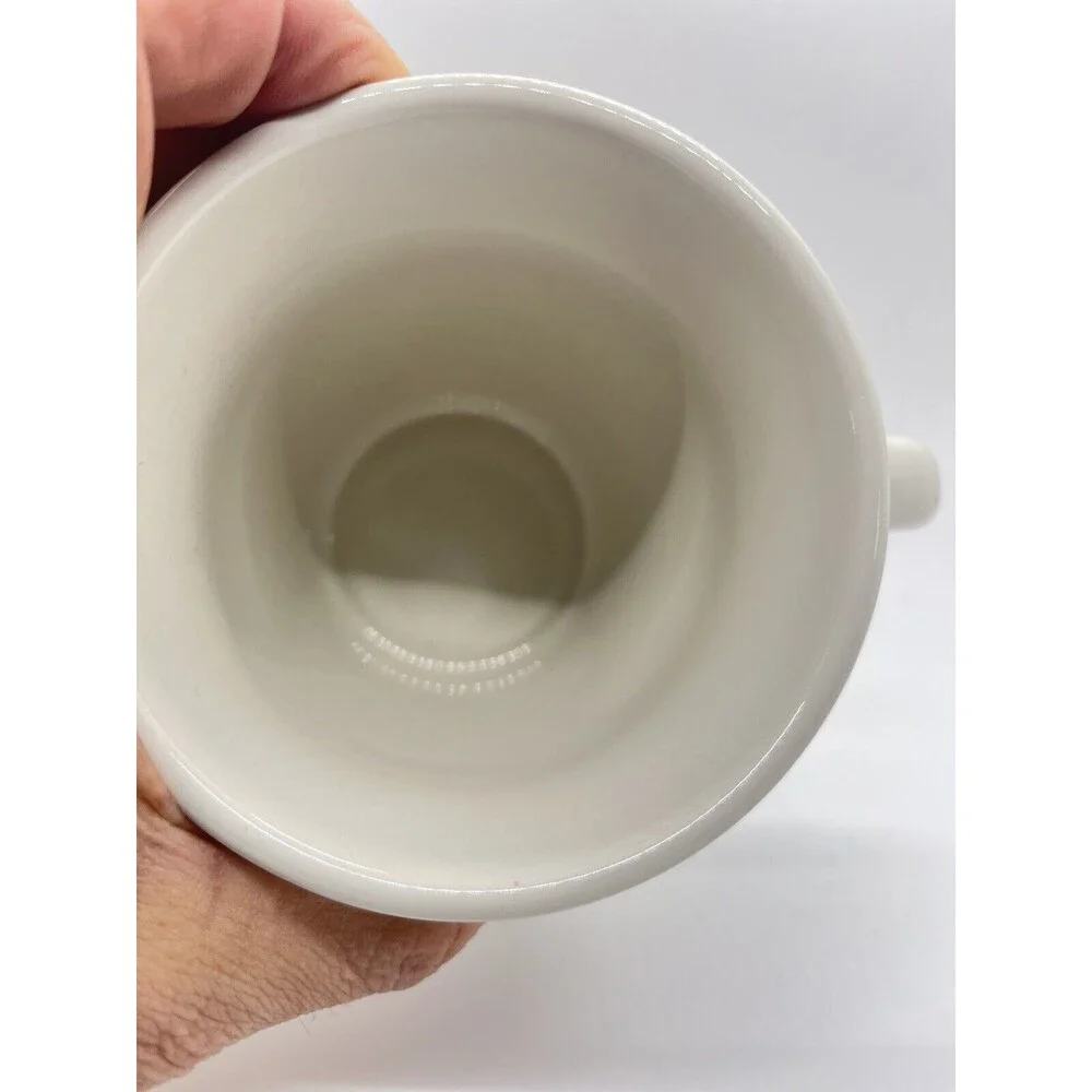 Crate & Barrel White Coffee Mug Tea Cup with Handle and Rim